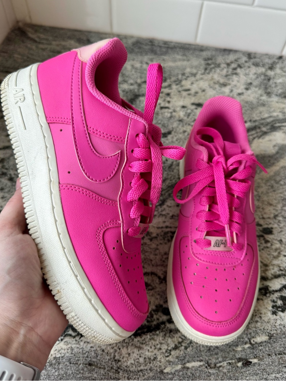 Nike Air Force 1 '07 Essential "Laser Fuchsia. Size 5. Like new.